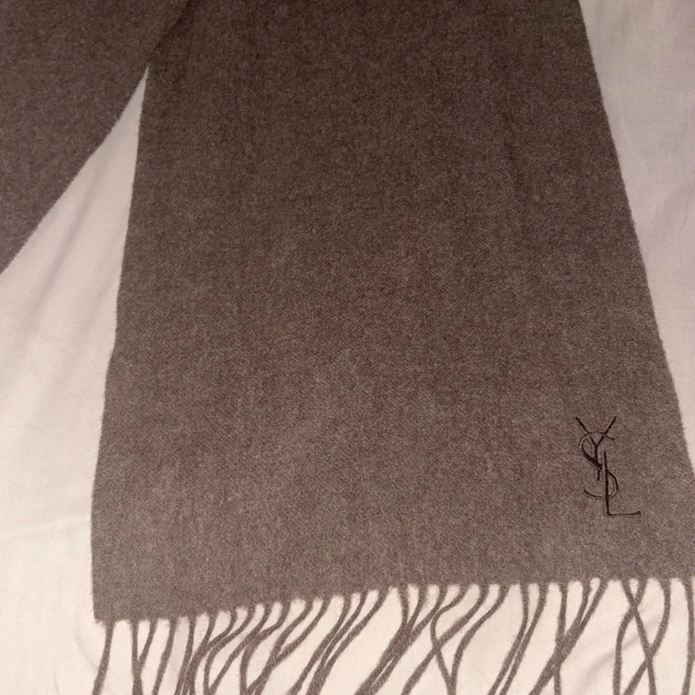 Gray Fringed Scarf